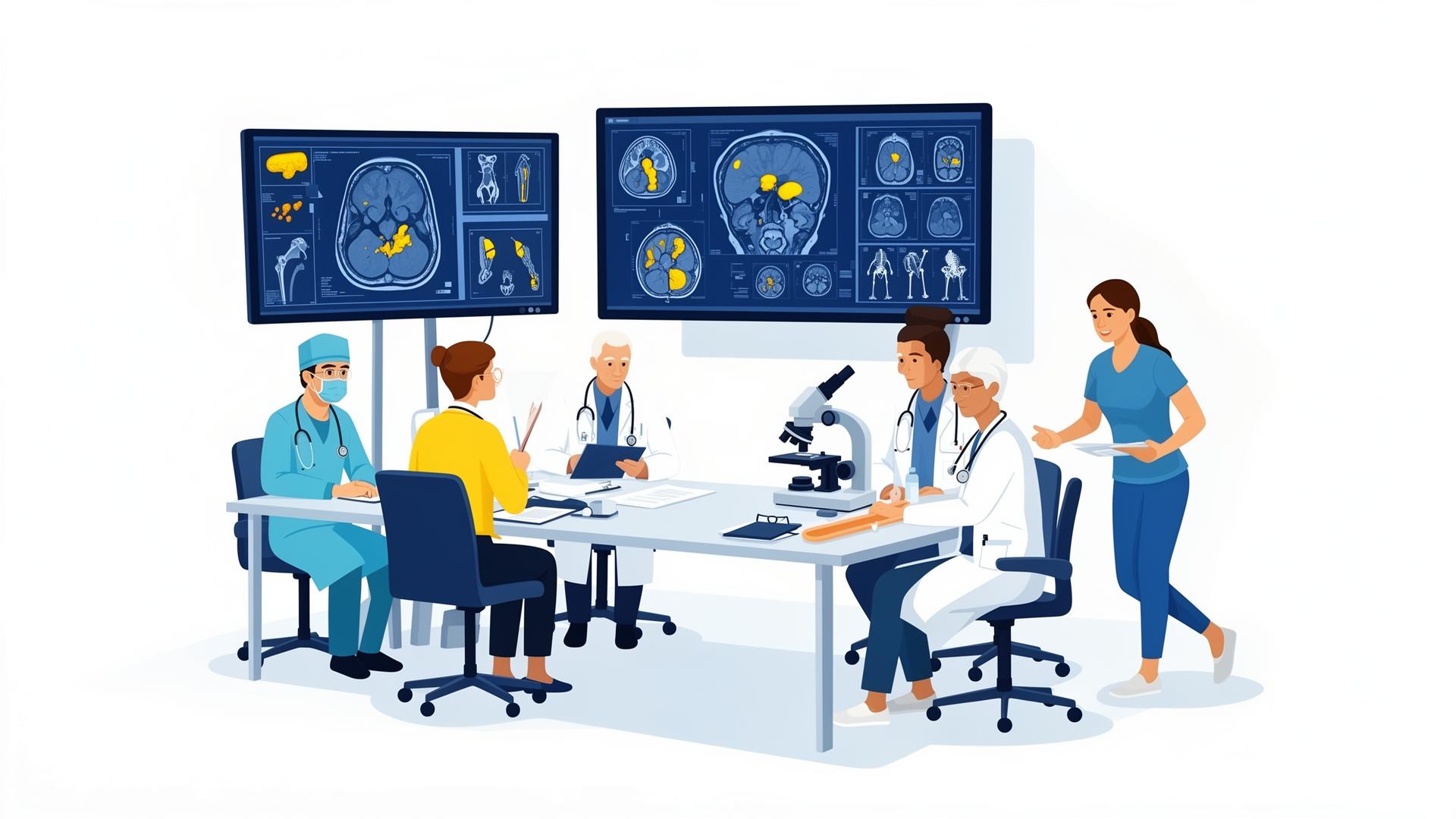 Multidisciplinary orthopaedic oncology team reviewing cases