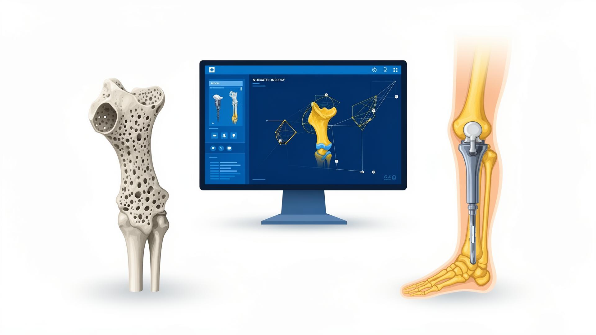 3D-printed implant, surgical navigation and limb endoprosthesis